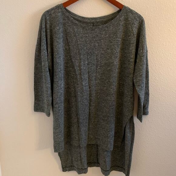 Old Navy Tunic Linen Blend Top High Slits Heathered Lagenlook Updated Basic Boho - Picture 1 of 10